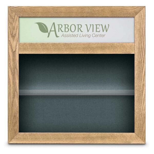 Outdoor Enclosed Combo Board, 42"x32", Bronze Frame/Black Porc & Cork